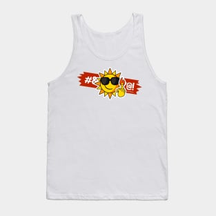 Middle Finger Funny Emoji Sun Tank Top